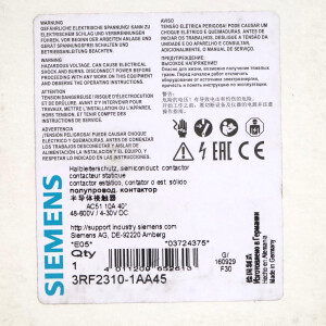 Siemens Halbleiterschütz 3RF2310-1AA45 OVP