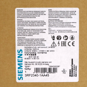 Siemens Halbleiterschütz 3RF2340-1AA45 OVP