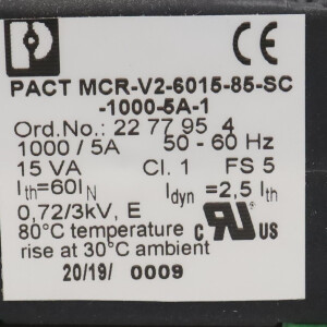 Phoenix Contact Stromwandler PACT MCR-V2-6015-85-1000-5A-1 2277954 OVP