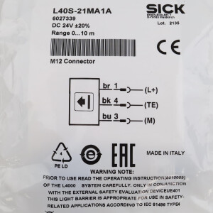 SICK Sicherheitslichtschranke L40S-21MA1A 6027339 OVP