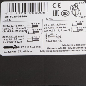 Siemens Schütz 3RT1035-3BB40 OVP