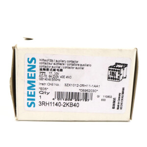 Siemens Hilfsschütz 3RH1140-2KB40 OVP