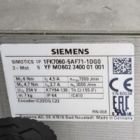 Siemens Synchron-Servomotor 1FK7060-5AF71-1DG0 NOV