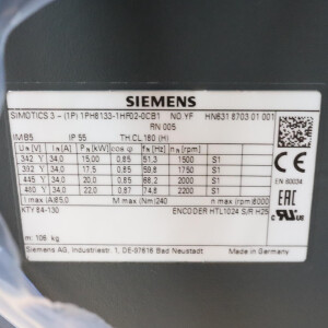 Siemens SIMOTICS M Kompakt-Asynchronmotor 1PH8133-1HF02-0CB1 OVP