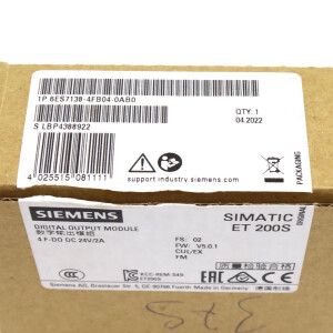 Simatic S7 ET200S 6ES7 138-4FB04-0AB0 OVP