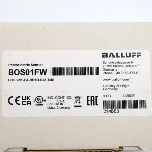 Balluff Reflexionslichtschranke BOS01FW BOS 23K-PA-RR10-SA1-S4S OVP