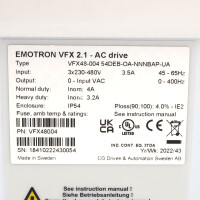 emotron Frequenzumrichter VFX48-004 54DEB-OA-NNNBAP--UA OVP