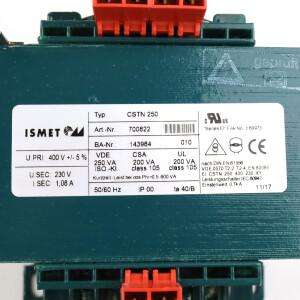 ismet Transformator CSTN 250 700822 OVP