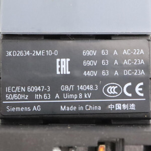 Siemens Lasttrennschalter 3KD2634-2ME10-0 OVP