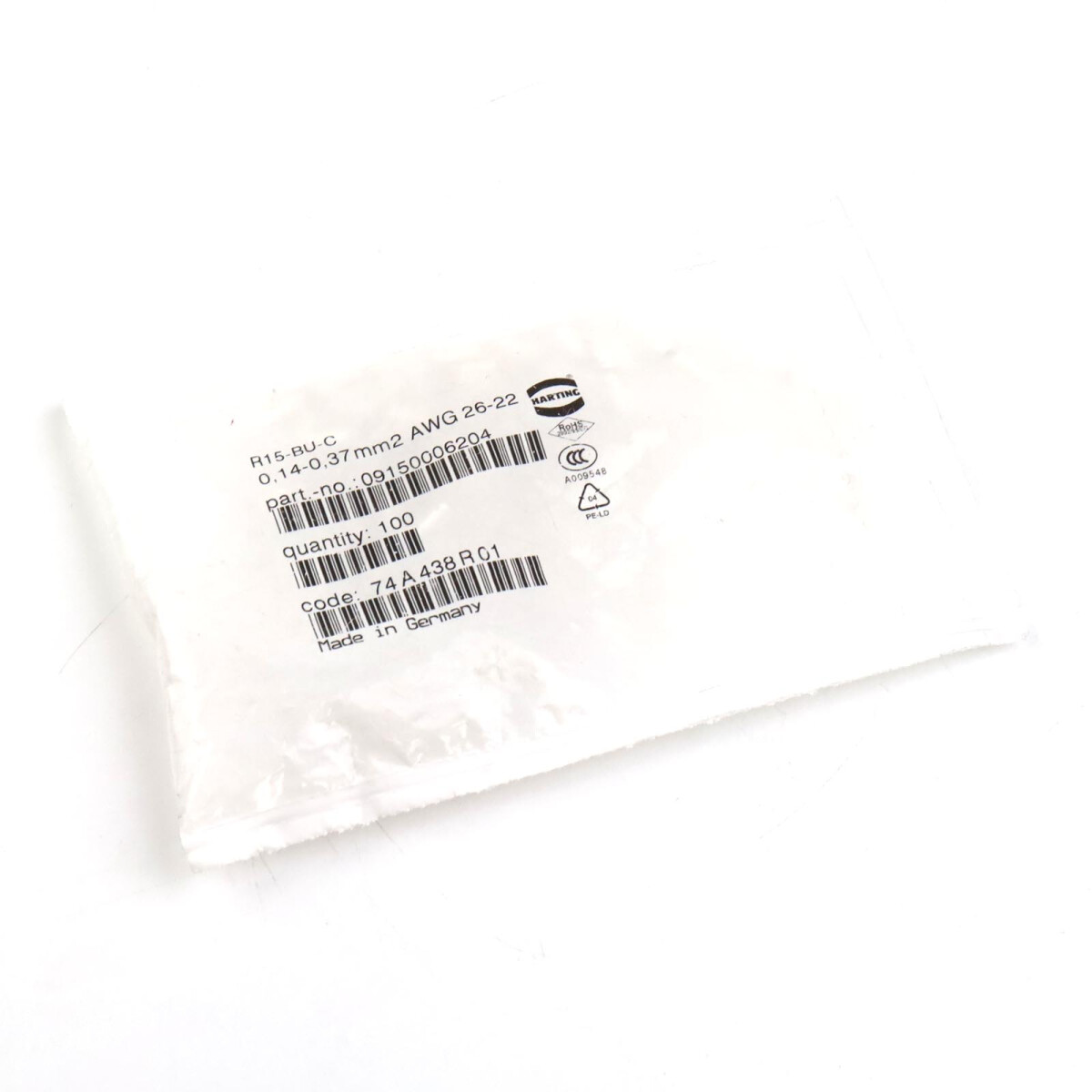 Harting Crimpkontakt R 15-BU-C-0,14-0,37 QMM 09150006204 (10