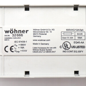 Wöhner Sammelschienenadapter 32666 NOV