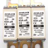 Jean Müller NH-Sicherungseinsatz S00C+üf1/63A/690V R5183853 (3Stk.) OVP
