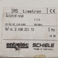 Schiele IRS timetron Schaltrelais 2.430.221.73 110-240V OVP