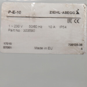 ZIEHL-ABEGG Regelgerät P-E-10 303590 230V GEB