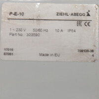 ZIEHL-ABEGG Regelgerät P-E-10 303590 230V GEB