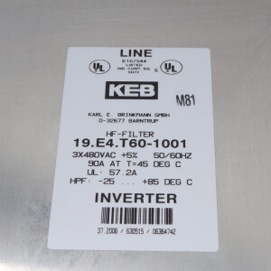 KEB HF-Filter 19.E4.T60-1001 OVP