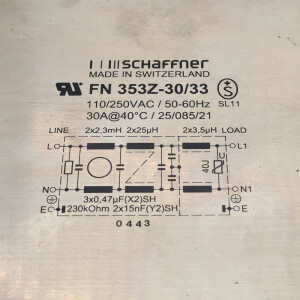 Schaffner Netzfilter FN353Z-30/33 110/250VAC 50/60Hz GEB
