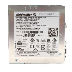 Weidmüller Stromversorgung PRO MAX 240W 48V 5A 1478240000 OVP