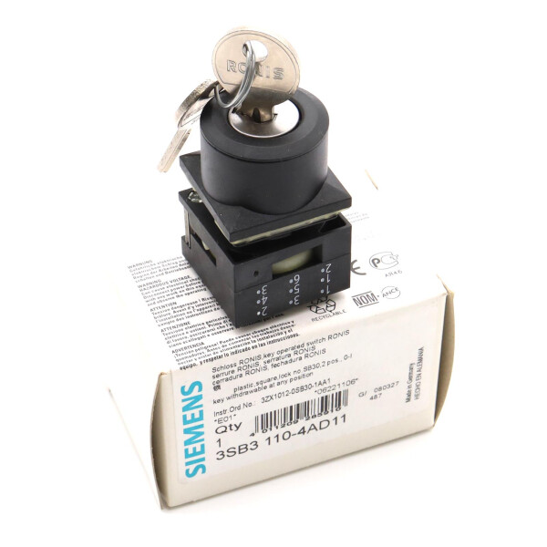 Siemens Schlüsselschalter 3SB3 110-4AD11 OVP