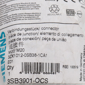 Siemens Verbindungsstück 3SB3901-0CS OVP