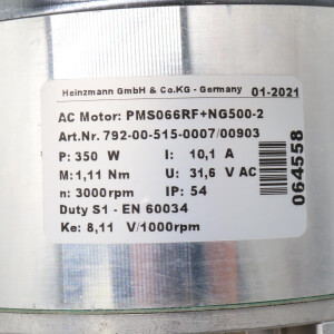 Heinzmann AC-Synchron-Scheibenmotor PMS066RF+NG500.2 792-00-515-0007/00903 GEB