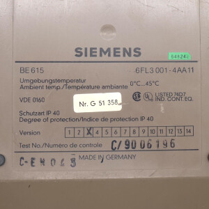 Siemens Bedieneinheit BE 615 6FL3001-4AA11 GEB