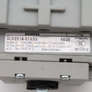 Siemens Lasttrennschalter 3LD2514-0TK53 OVP