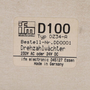ifm Drehzahlwächter D100 DD0001 DZ34-A OVP
