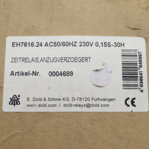 E.Dold & Söhne KG Zeitrelais EH7616.24 0004689 0,15S-30H OVP