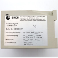 Eirich Prozess-/ Feuchtemessgerät RF1-FS1-H OVP