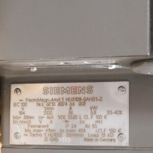 Siemens Gleichstrom-Servomotor 1HU3108-0AH01-Z Z=G45+K18 OVP