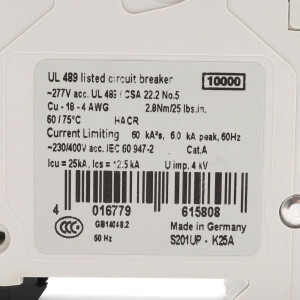 ABB Leitungsschutzschalter S201UP-K25A GEB