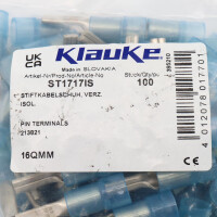 Klauke Stiftkabelschuh ST1717IS 16QMM blau (100Stk.) OVP