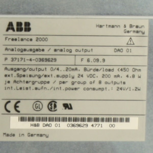 Hartmann & Braun ABB Freelance 2000 DAO 01 37171-4-0369629 GEB
