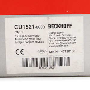 Beckhoff EtherCAT/Ethernet-Medienkonverter CU1521 OVP