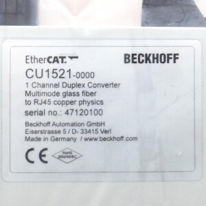 Beckhoff EtherCAT/Ethernet-Medienkonverter CU1521 OVP