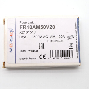 Mersen Sicherungseinsatz FR10AM50V20 X216151J 20A (9Stk.) OVP