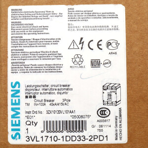 Siemens Leistungsschalter 3VL1710-1DD33-2PD1 OVP