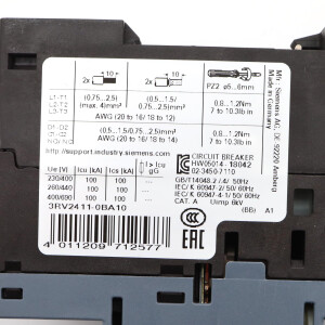 Siemens Leistungsschalter 3RV2411-0BA10 OVP