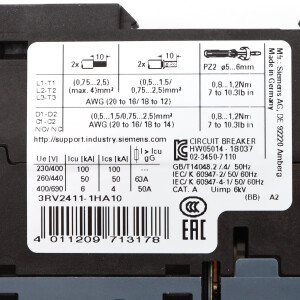 Siemens Leistungsschalter 3RV2411-1HA10 OVP