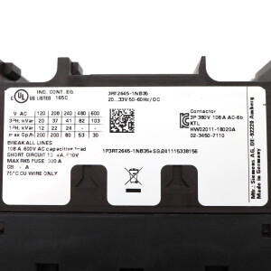 Siemens Kondensatorschütz 3RT2645-1NB35 GEB