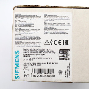 Siemens Lasttrennschalter 3VT1716-2DE36-0AA0 OVP