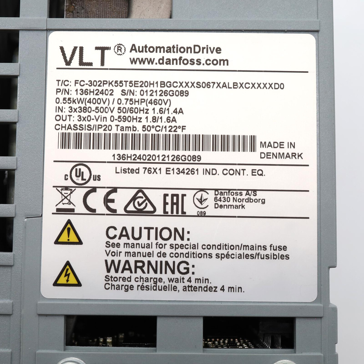 Danfoss Frequenzumrichter FC-302PK55T5E20H1BGCXXXS067XALBXCX
