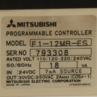 Mitsubishi Electric Programmable Controller MELSEC F1-12MR-ES GEB