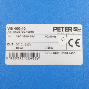 Peter Bremsgerät VB 400-40 7,5kW 29700.40040 GEB