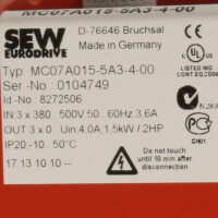 SEW EURODRIVE Movitrac MC07A015-5A3-4-00 Id. 8272506 GEB
