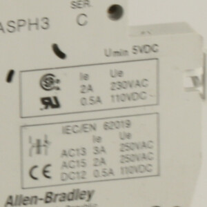 Allen Bradley Hillfskontakt 1492-ASPH3 SER.C OVP