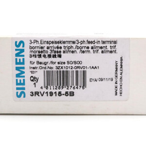 Siemens 3-Phasen-Einspeiseklemme 3RV1915-5B OVP