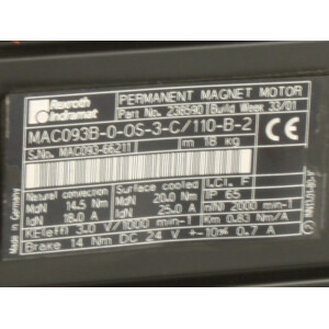 INDRAMAT Servomotor MAC093B-0-0S-3-C/110-B-2 REM