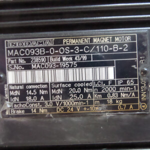 INDRAMAT Servomotor MAC093B-0-0S-3-C/110-B-2 238590 + AG101 GEB